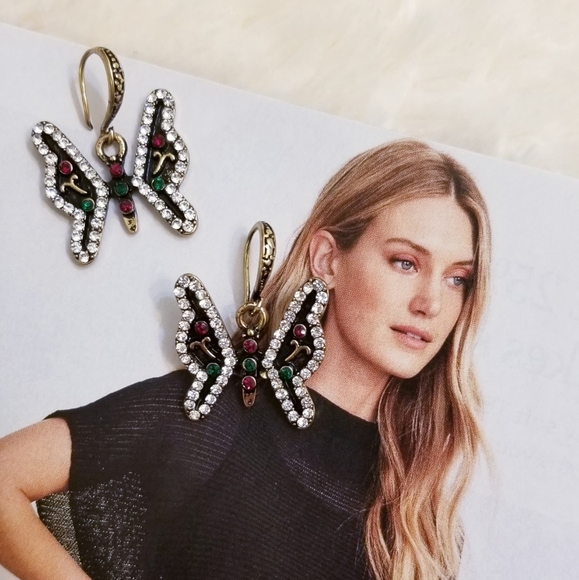 Turkish Crystal Enamel Butterfly Earrings - Picture 6 of 16